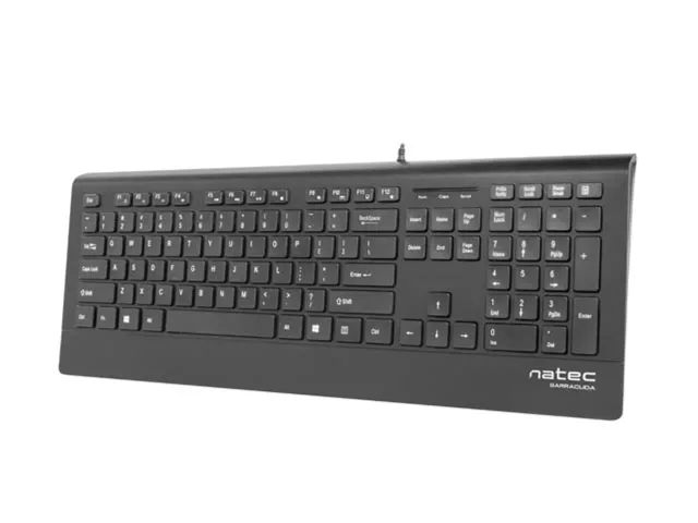 Natec Keyboard, Barracuda, US Layout, Slim | Natec | Keyboard | Barracuda | Standard | Wired | US | Black