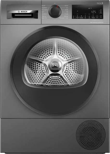 Bosch Dryer Machine with Heat Pump | WQG245DXSN | Energy efficiency class Class C | Front loading | 9 kg | Condensation | LCD | Depth 61.3 cm | Grey