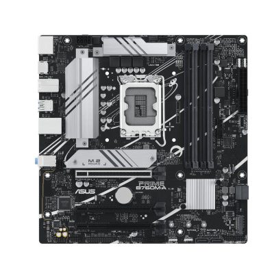 Mainboard, ASUS, Intel B760 Express, LGA1700, Micro-ATX, Memory DDR5, Memory slots 4, 2xPCI-Express 4.0 16x, 2xM.2, 1xHDMI, 2xDisplayPort, 4xUSB 2.0, 2xUSB 3.2, 1xPS/2, 1xRJ45, 3xAudio port, PRIMEB760M-A-CSM