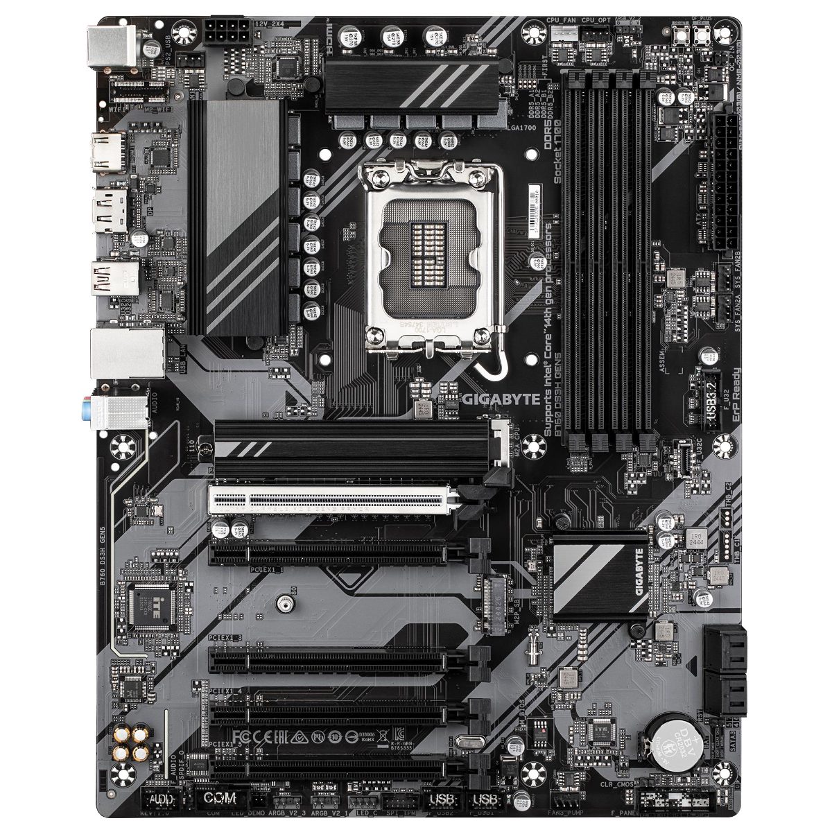 Gigabyte B760 DS3H GEN5, Processor family Intel, Processor socket LGA1700, DDR5, Supported hard disk drive interfaces M.2, SATA, Number of SATA connectors 4