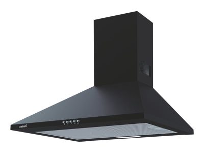 Hood, OMEGA 600 BK, Wall mounted, Energy efficiency class C, Width 60 cm, 645 m³/h, Mechanical, LED, Black