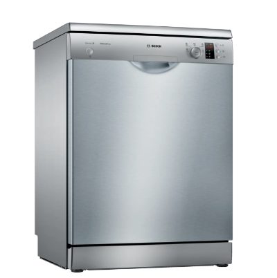 Bosch Dishwasher, SMS25AI05E, Free standing, Width 60 cm, Number of place settings 12, Number of programs 5, Energy efficiency class E, Display, AquaStop function, Silver inox
