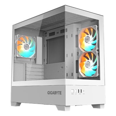 Case, GIGABYTE, GB-C201PI, MidiTower, Case product features Rackmountable/Accessory/Transparent panel, Not included, MicroATX, MiniITX, Colour White