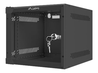 Rack cabinet 10" wall-mount 4U/280x310 (flat pack) with glass door, WF10-2304-10B, Black