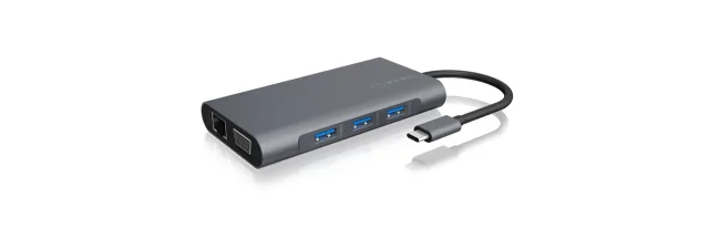 Icy Box IB-DK4040-CPD USB Type-C™ DockingStation with two video interfaces | Raidsonic