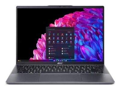 Notebook, ACER, Swift GO 14, CPU AMD RyzenT 5, 8645HS, 4.3 GHz, 14 ", 2880 x 1800 pixels, RAM 16 GB, LPDDR5x-SDRAM, SSD 512 GB, On-board graphics Yes, Keyboard language Russian/English, OS installed Windows 11 Home, Colour Grey, Weight 1.25 kg, NX.KTSEL.002