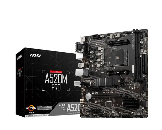 MSI | A520M PRO | Processor family AMD | Processor socket AM4 | DDR4 | Memory slots 2 | Chipset AMD A | Micro ATX