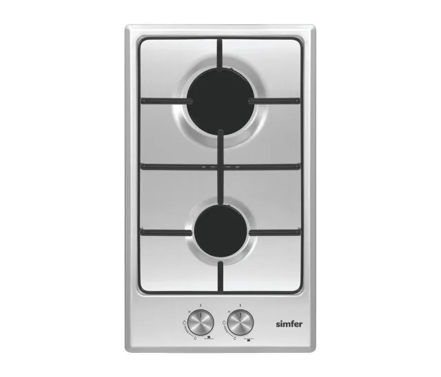 Simfer | Hob | H3.200.VGRIM | Gas | Number of burners/cooking zones 2 | Rotary knobs | Stainless steel