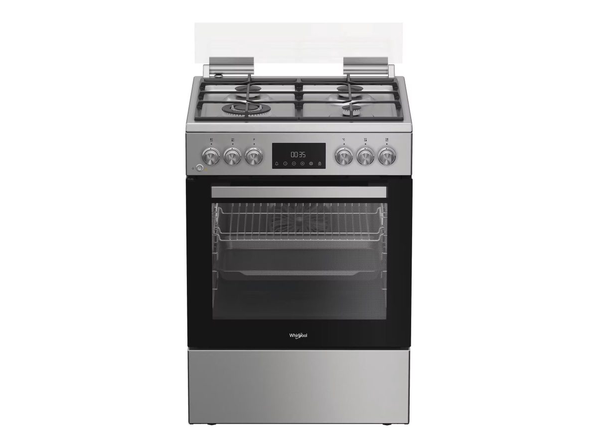 Whirlpool Cooker, W6G8LCSWX, Hob type Gas, Oven type Electric, Stainless Steel, Width 60 cm, Depth 60 cm, 72 L