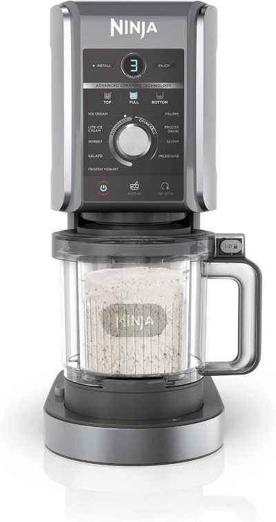 Ninja CREAMi Deluxe saldējuma mašīna, 10in1, melns/sudraba