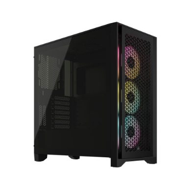 Tempered Glass PC Case, iCUE 4000D RGB AIRFLOW, Side window, Black, Mid-Tower