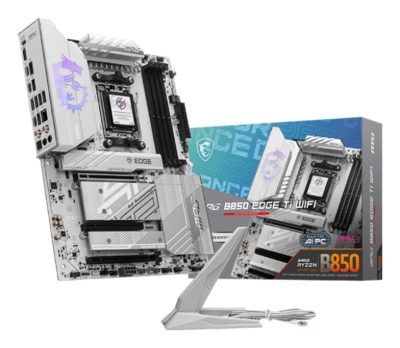 MSI MPG B850 EDGE TI WIFI, Processor family AMD, Processor socket AM5, DDR5, Supported hard disk drive interfaces SATA, M.2, Number of SATA connectors 4