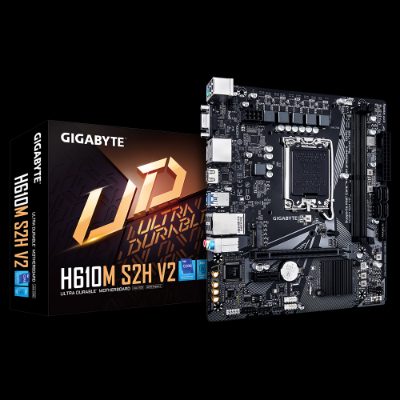 H610M S2H V2 1.0, Processor family Intel, Processor socket LGA1700, DDR5 DIMM, Supported hard disk drive interfaces M.2, SATA, Number of SATA connectors 4
