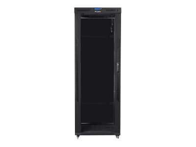 Rack cabinet 19" free-standing 42U/800x800 (flat pack) with glass door, LCD, FF01-8842-12BL, Black