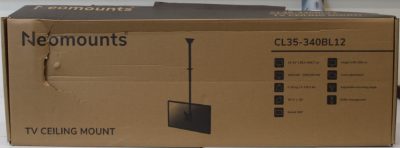 Neomounts CL35-340BL12 Monitor/TV mount ceiling 1 screen - 23-42" - max 50 kg - VESA 100x100-200x200 - h 106-156 cm - black, Neomounts CL35-340BL12 Monitor/TV mount Ceiling, Adjustable Height, Rotate, Tilt, Swivel, 23-42 ", Maximum weight (capacity) 50 kg, DAMAGED PACKAGING, Black