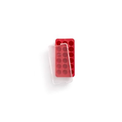 LEKUE ledus kubiņu veidne sfēriska ar vāciņu, red