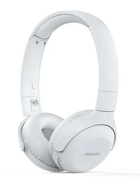 PHILIPS UpBeat bezvadu austiņas ar galvas stīpu un mikrofonu, baltas