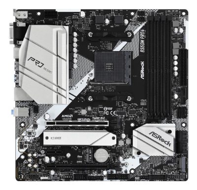Mainboard, ASROCK, AMD B550, SAM4, MicroATX, 1xPCI-Express 3.0 1x, 1xPCI-Express 3.0 16x, 1xM.2, 1xPCI-Express 4.0 16x, Memory DDR4, Memory slots 4, 1x15pin D-sub, 1xHDMI, 1xDisplayPort, 2xUSB 2.0, 1xUSB type C, 5xUSB 3.2, 1xPS/2, 1xRJ45, 3xAudio port, B550MPRO4