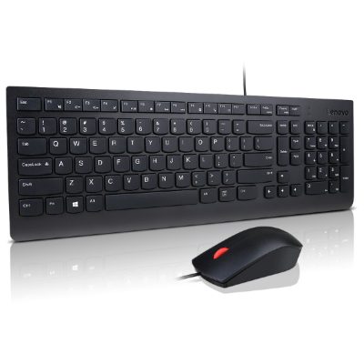 Lenovo Essential, Keyboard and Mouse Combo, Wired, US Euro, Black