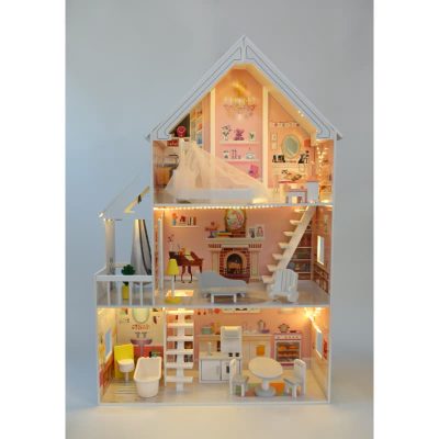 Gerardo's Toys koka leļļu māja ar LED apgaismojumu, Liselle