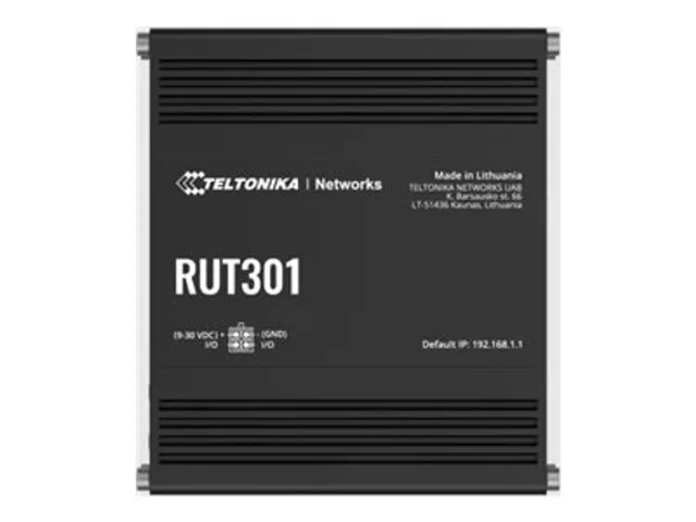 Teltonika | Ethernet Router | RUT301 | No Wi-Fi | 10/100 Mbit/s | Ethernet LAN (RJ-45) ports 5 | Mesh Support No | MU-MiMO No | No mobile broadband