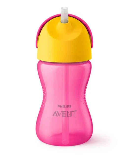 Philips Avent Krūzīte ar elastīgu salmiņu, 300 ml, 12M+, rozā