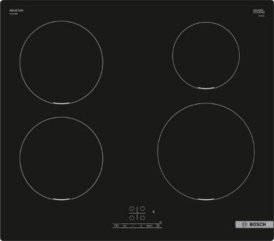 Hob, PUE611BB6E Series 4, Induction, Number of burners/cooking zones 4, Touch, Timer, Black