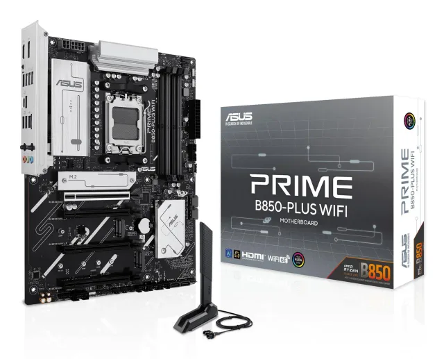 Mainboard|ASUS|AMD B850|SAM5|ATX|Memory DDR5|Memory slots 4|2xPCI-Express 3.0 16x|1xPCI-Express 4.0 16x|1xPCI-Express 5.0 16x|3xM.2|1xHDMI|1xDisplayPort|3xUSB 2.0|5xUSB 3.2 type B|2xUSB-C|3xAudio port|PRIMEB850-PLUSWIFI