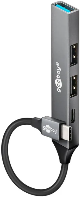 Goobay Slim 4-Port USB Hub, USB-C to USB-C/USB-A, 5 Gbit/s | 74459