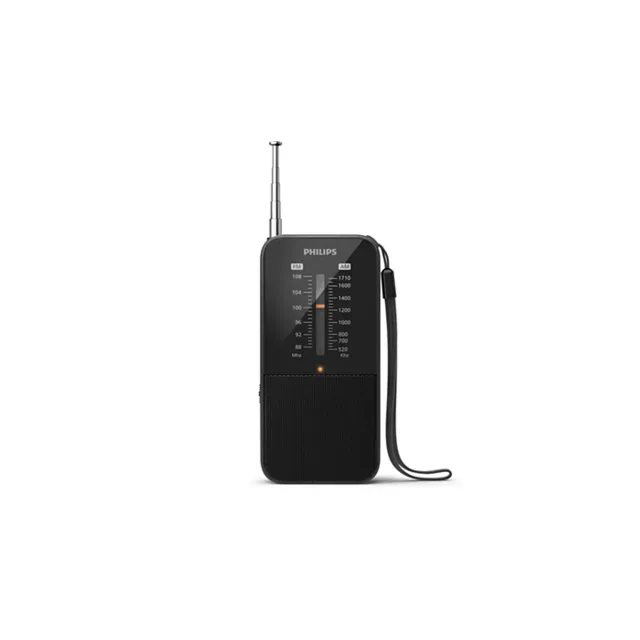 PHILIPS portatīvais kabatas izmēra radio, melns