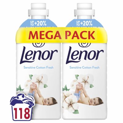 Lenor Sensitive Cotton Fresh veļas mīkstinātājs, 2x1.239ml
