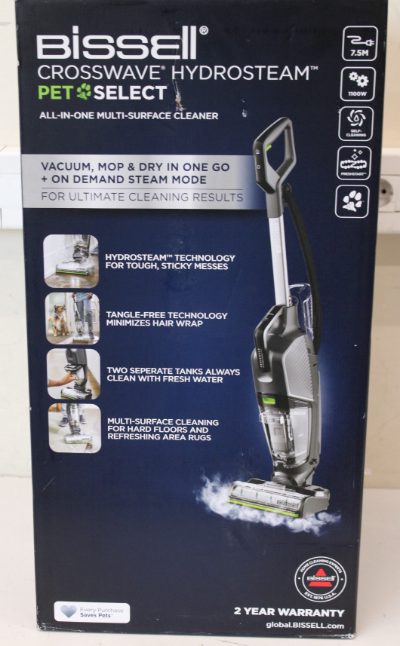 Bissell All-in one Multi-Surface Cleaner, 3527N Crosswave HydroSteam Pet Select, Corded operating, Washing function, 1100 W, N/A V, Titanium/Black/Silver/Lime, Warranty 24 month(s), UNPACKED, SCRATCHES, MISSING INNER PACKAGING