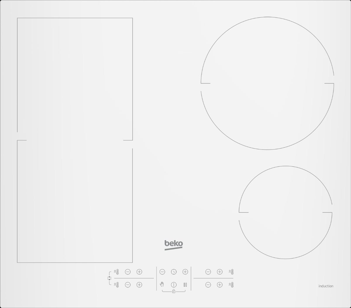 BEKO Hob, HII64200FMTW, Induction, Number of burners/cooking zones 4, Touch control, Timer, White