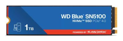 SSD, SANDISK, 600xTBW rating, MTBF 1750000 h, Read speed 7100 MB/s, Write speed 6700 MB/s, NVMe Yes, PCI Express 4.0, M.2, 1000 GB, POWERED BY SANDISK, Blue SN5100, WDS100T5B0E-00CPE0