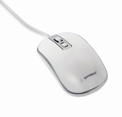 Optical USB mouse, MUS-4B-06-WS, Optical mouse, White/Silver