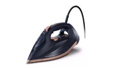 DST7510/80, Steam Iron, 3200 W, Water tank capacity 300 ml, Continuous steam 55 g/min, Steam boost performance 260 g/min, Blue/Gold