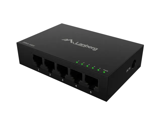 Lanberg Switch 5x1GB/s Unmanagment Gigabit Ethernet Desktop 12V metal case | DSM1-1005 | Unmanaged | Desktop