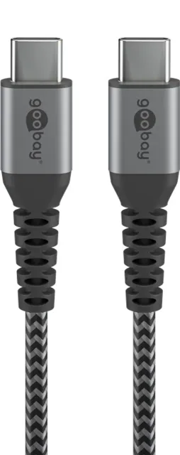 Goobay | USB-C to USB-C Textile Cable with Metal Plugs | 49302 | USB-C to USB-C USB-C male | USB-C male