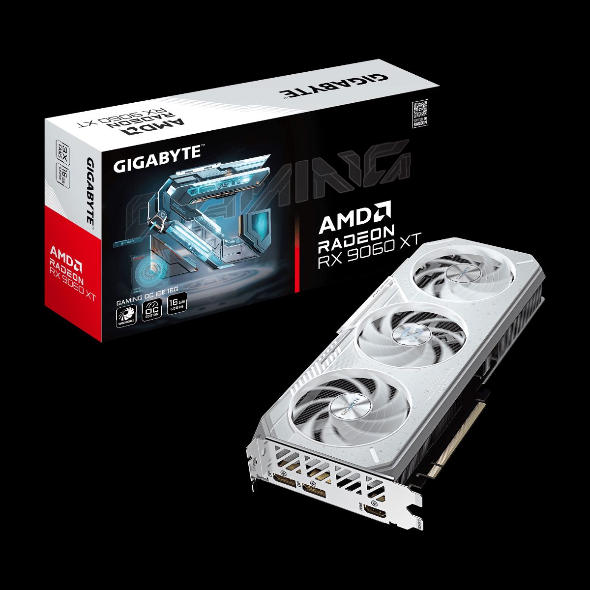 Gigabyte Radeon RX 9060 XT GAMING OC ICE 16G, AMD, 16 GB, Radeon RX 9060 XT, GDDR6, HDMI ports quantity 1, PCI-E 5.0