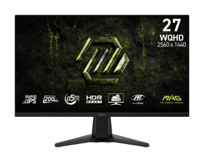 LCD Monitor, MSI, 27 ", 2560 x 1440 pixels, Wide Quad HD, Native aspect ratio 16:9, LCD, Flat, MAG275QFE20