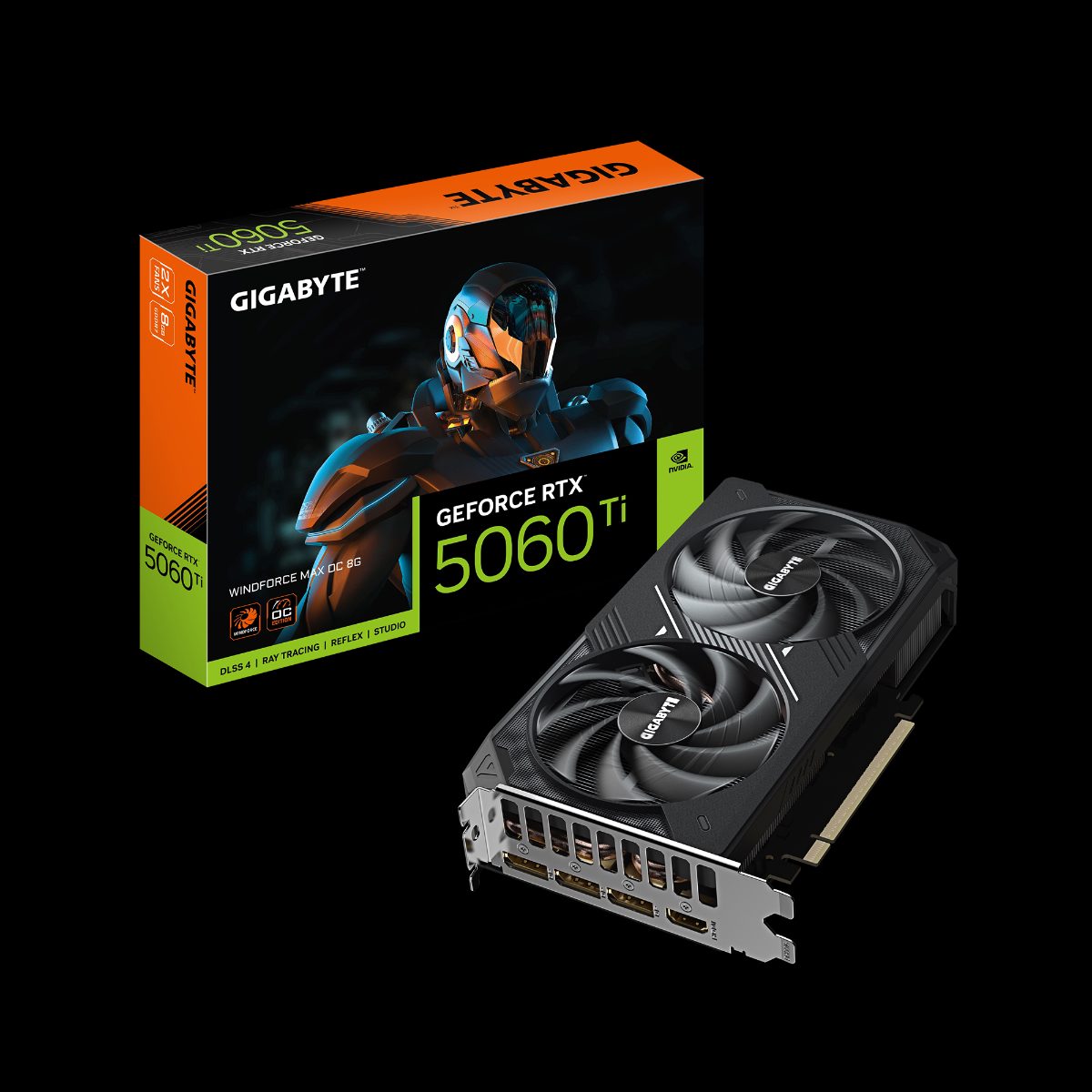 Gigabyte GeForce RTX 5060 Ti WINDFORCE MAX OC 8G, NVIDIA, 8 GB, GeForce RTX 5060 Ti, GDDR7, HDMI ports quantity 1, PCI-E 5.0