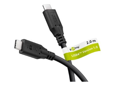 USB-C Cable, USB4, 100 W, 20 Gbit/s, Power Delivery, 2 m, 74197
