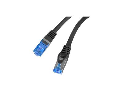 Patch Cord cat. 6 FTP, PCF6A-10CC-0025-BK, S/FTP, S/FTP shielding type – Aluminium braid on wire and each pair foiled additionally. The coating is made of low-smoke and Halogen-free materials (LSZH). Category compliance confirmed by Fluke tester.  Stranded wires made from CCA, Black
