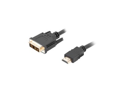 Lanberg HDMI to DVI-D Cable, Single Link with Gold-Plated Connectors, CA-HDDV-10CC-0018-BK, HDMI to DVI-D, 1.8 m