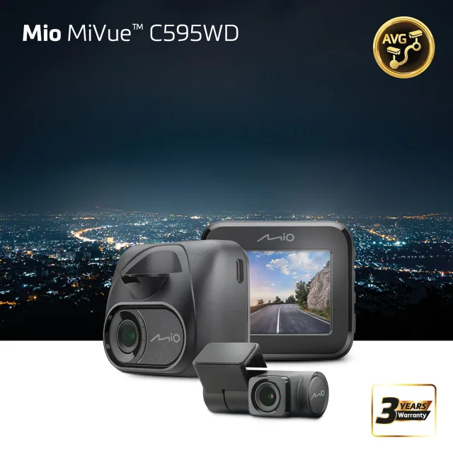 Mio MiVue C595WD (T30 rear cam), Full HD, STARVIS, Speedcam | GPS | Wi-Fi