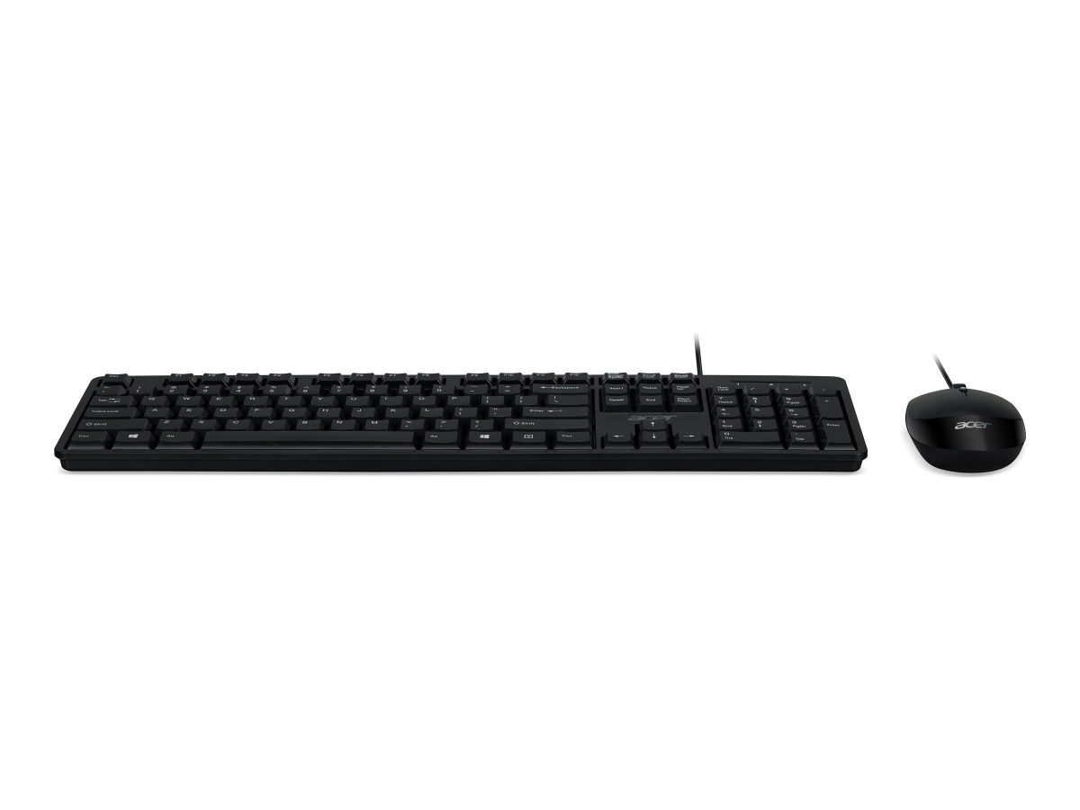 Acer Combo 100, AKW900 + AMW920, Keyboard and Mouse Set, Wired, Mouse included, US International, Black, Retail Pack