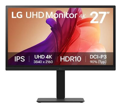 LCD Monitor, LG, 27 ", 3840 x 2160 pixels, 4K Ultra HD, Flat, 27BA45U-B