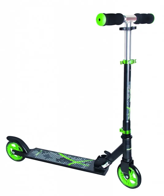 Muuwmi Aluminium Scooter skrejritenis 125 mm, melns/zaļš