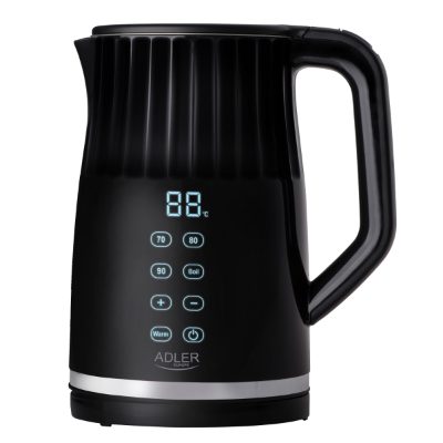 Adler Kettle with LED display, AD 1350, Electric, 2200 W, 1.7 L, Stainless Steel, 360° rotational base, Black