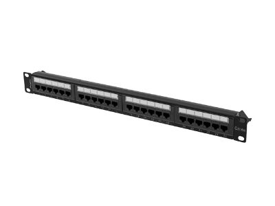Patch Panel 24 port 1U 19" CAT.6A UTP, PPUA-1024-B, Black